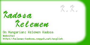 kadosa kelemen business card